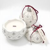 NOBAMO Sveča Christmas Bauble Enchanted - Bela / Srebrna / Zimska Čarovnija Cene