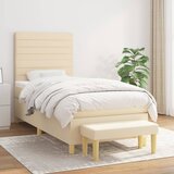  The Living Store Box spring postelja z vzmetnico krem 80x200 cm blago - Box Spring Postelja, (21439851) Cene