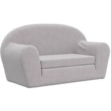 Maison Chic Raztegljiv Otroški kavč - Otroški divan - Otroški sedež dvosed svetlo siv mehak pliš, (21729698) Cene