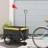 Prikolica za bicikl crno-žuta 30 kg željezna | shoptok.hr