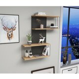 Kalune Design Destan - Anthracite, Pine AnthraciteOak Wall Shelf | ePonuda.com