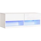 HOMCOM viseča lesena TV omarica, sodobno TV stojalo z LED lučmi v 20 barvah, za televizor max. 42'', bela v sijaju, 120x35x40,5 cm, 120x35x40,5 cm, (20745666) | Shoptok.si
