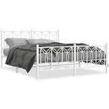 Metalni okvir kreveta uzglavlje i podnožje bijeli 160x200 cm | shoptok.hr