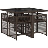  5-dijelni vrtni blagovaonski set s jastucima poliratan smeđi | shoptok.hr