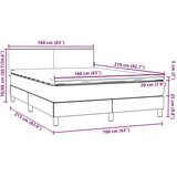  Box spring postelja z vzmetnico roza 160x210 cm žamet, (21791487) | Shoptok.si