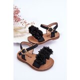 Boto Fashionable Children's Sandals With Flowers Black Poly | Shoptok.si