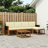  Set vanjskih sofa 6 pcs Prirodna i krem Poliester | shoptok.hr