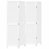 vidaXL Paravan 4-delni bel trden les pavlovnije, (21143504) | Shoptok.si