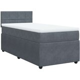 vidaXL Box spring postelja z vzmetnico temno siva 80x200 cm žamet | Shoptok.si