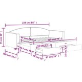  Dnevni krevet na razvlačenje smeđesivi 90 x 200 cm od tkanine | shoptok.hr