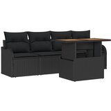 vidaXL Vrtna sedežna garnitura z blazino 5 pcs Črna, (5000133262) Cene