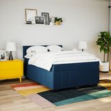  Krevet s oprugama i madracem plavi 140x200 cm od tkanine | shoptok.hr