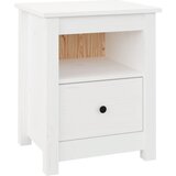 Maison Chic Nočna omarica - Nočna miza bela 40x35x49 cm trdna borovina, (21688079) Cene