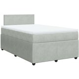 vidaXL Box spring postelja z vzmetnico svetlo siva 120x190 cm žamet | Shoptok.si