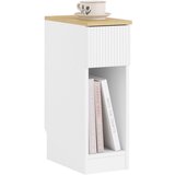SoBuy nočna omarica z predalom valovit dizajn bela lesena 20x35x60 cm, (5000017122) u