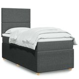 vidaXL Box spring postelja z vzmetnico temno siva 90x190 cm blago | Shoptok.si