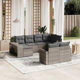 Maison Chic Seti vrtnega pohištva - Vrtna garnitura - Vrtni pohištvo set 10-delna z blazinami sv. siv poli ratan, (21817267) | Shoptok.si