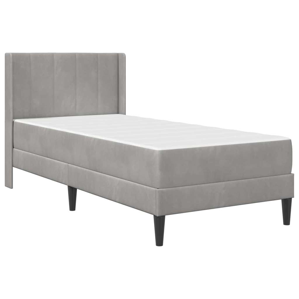  Okvir kreveta s madracem 2 pcs Svijetlo siva Baršun - Svjetlosiva 100 x 200 cm | shoptok.hr