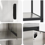 vidaXL Kuhinjski komplet za shranjevanje s polico Drugo s shranjevanjem z vrati 3 pcs Srebrna | Shoptok.si