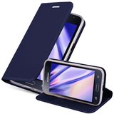Cadorabo Samsung Galaxy J1 2015 v klasična temno modra - Zaščitni ovitek z magnetnim zapiranjem, stoječo funkcijo in režo za kartice, (20551560) | Shoptok.si