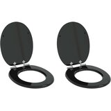  Toaletna sjedala s mekim zatvaranjem 2 pcs Crna 44 x 38 cm | shoptok.hr
