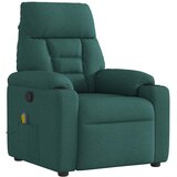 vidaXL Masažni naslanjač temno zeleno blago | Shoptok.si