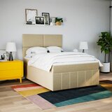 Krevet s oprugama i madracem krem 160x200 cm od tkanine | shoptok.hr