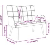  Kauč za dvoje Bijeli 115 x 61 x 87 cm tkanina | shoptok.hr