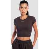 GymBeam Ženska majica Aura Cropped Tee Brown Cene