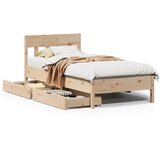 Maison Chic Posteljni okvir - Enojna postelja - Postelja za odrasle brez vzmetnice 90x190 cm trdna borovina-J6694, (21767778) | Shoptok.si