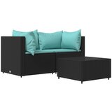 Maison Chic Seti vrtnega pohištva - Vrtna garnitura - Vrtni pohištvo set 3-delna z blazinami črn poli ratan, (21811570) | Shoptok.si