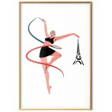  Plakat - Illustration of a Woman with a Ribbon - Artistic Gymnastics 29.7x42 Zlatni okvir | shoptok.hr