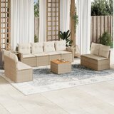 vidaXL 9-dijelni set vrtnih sofa s jastucima bež od poliratana | shoptok.hr
