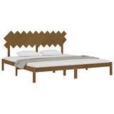  Okvir kreveta s uzglavljem boja meda 200x200cm od masivnog drva | shoptok.hr