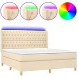  The Living Store Box spring postelja z vzmetnico LED krem 180x200 cm blago - Box Spring Postelja, (21501608) | Shoptok.si