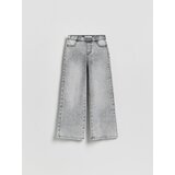 Reserved Rastezljive wide leg traperice - svijetlo siva | shoptok.hr