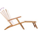PREKLOPNA ležaljka s jastučićem Bijela Čvrsto teak drvo | shoptok.hr