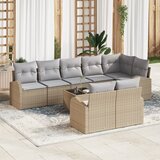 vidaXL 9-delni vrtni kavč set z blazinami Črn poli ratan | Shoptok.si