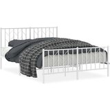 Furnova Kovinski posteljni okvir z vzglavjem in vznožjem bel 135x190 cm, (21934771) | Shoptok.si