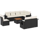vidaXL 9-dijelni set vrtnih sofa s jastucima crni od poliratana | shoptok.hr
