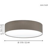 Eglo Pasteri plafonjera/3, e27, prečnik 570, siva/siva | Eponuda.com