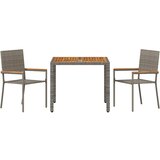  Vrtni set za objed 3 kom. Siva poliratan | shoptok.hr