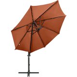  Vrtni senčnik z LED lučkami terakota 300 cm | Shoptok.si