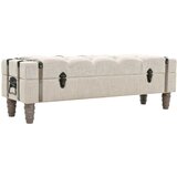 Klupa za pohranu od masivnog drva i čelika 111 x 34 x 37 cm | shoptok.hr