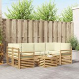  Set vanjskih sofa 7 kom. Bijela i krem Poliester | shoptok.hr
