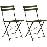  Sklopiva stolica za vrt 2 pcs Zelena 42 x 46 x 82cm Metal | shoptok.hr