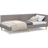 vidaXL Kotna postelja Drugo Taupe 90 x 190 cm Tkanina in oblikovan les | Shoptok.si