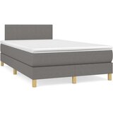 vidaXL Box spring postelja z vzmetnico temno siva 120x190 cm blago | Shoptok.si