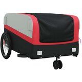vidaXL Kolesarska prikolica črna in rdeča 45 kg železo | Shoptok.si