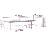  Okvir za krevet bijeli 75x190 cm konstruirano drvo | shoptok.hr